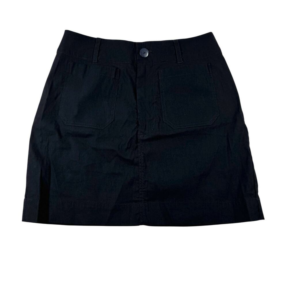 Maeve The Colette Mini Skirt M Black Utility Linen Blend Patch Pocket Cargo